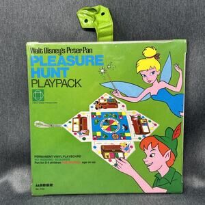 Vintage 1969 Walt Disney Peter Pan Pleasure Hunt Vinyl Playboard Game Miner Ind